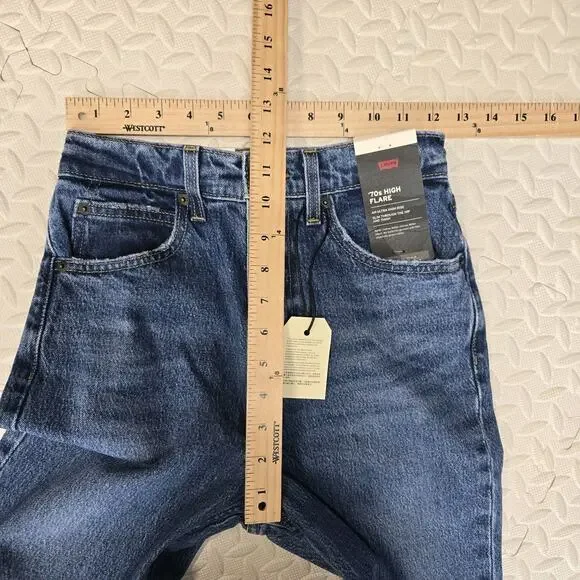 Levi's Premium Jeans Womens 24 70's High Flare NEW Rockabilly Cowgirl Bohemian - Picture 12 of 15